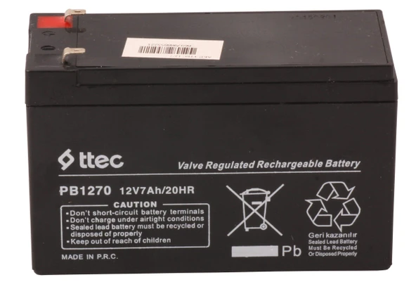 Ttec 12V 7AH Akü 12 Volt 7 Amper - 12V 7AH Kuru Tip Akü 12 Volt 7 Amper Kuru Tip Akü ürün görseli 1