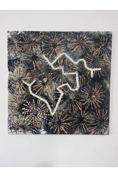 gemsartdeco Süt Kuvars ve  Kalsedon Doğaltaş Spritüel Şans Kodlamalı Akrilik Boya Tablo - Resim 2