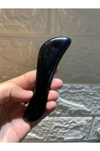 gemsartdeco Obsidyen Doğaltaş Boyun- Sırt Ağrı Giderici Pro Masaj Taşı - Resim 2