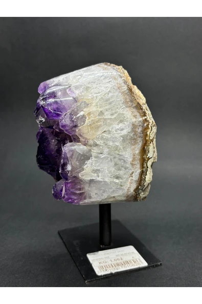 gemsartdeco BREZİLYA AMETİST DOĞALTAŞ SİYAH DEMİR STANTLI - Resim 2