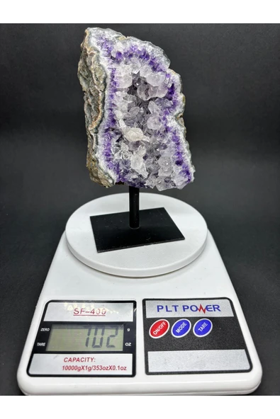 gemsartdeco BREZİLYA AMETİST DOĞALTAŞ SİYAH DEMİR STANTLI - Resim 5