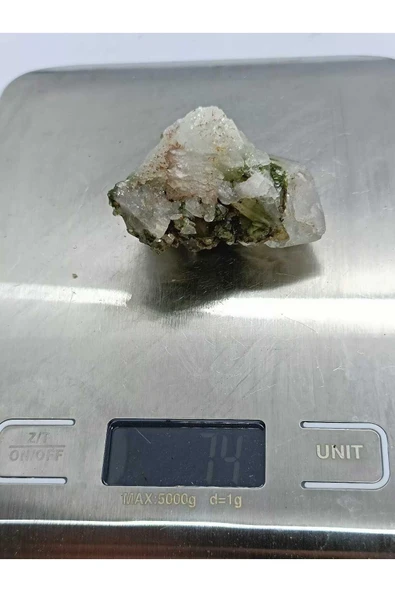 gemsartdeco Koleksiyonluk Epidotlu Yeşil Kuvars - Resim 4