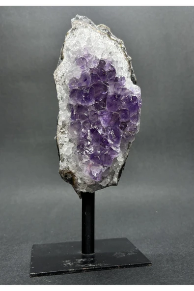 gemsartdeco BREZİLYA AMETİST DOĞALTAŞ SİYAH DEMİR STANTLI ürün görseli