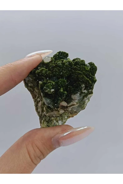 gemsartdeco Koleksiyonluk Epidotlu Kuvars Doğaltaş - Resim 4