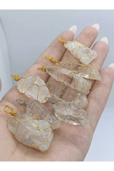 gemsartdeco Krıstal Kuvars Kolye Ucu Doğaltaş - Resim 3