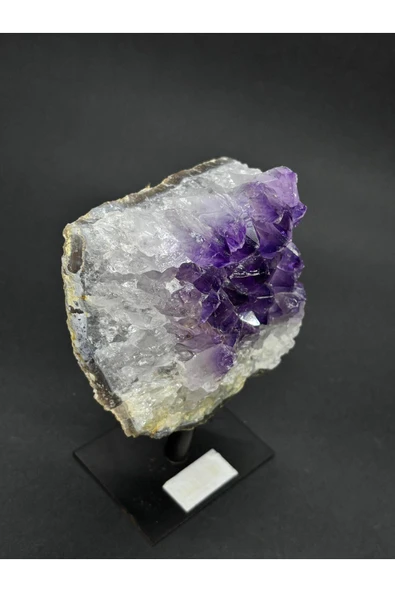 gemsartdeco BREZİLYA AMETİST DOĞALTAŞ SİYAH DEMİR STANTLI - Resim 5