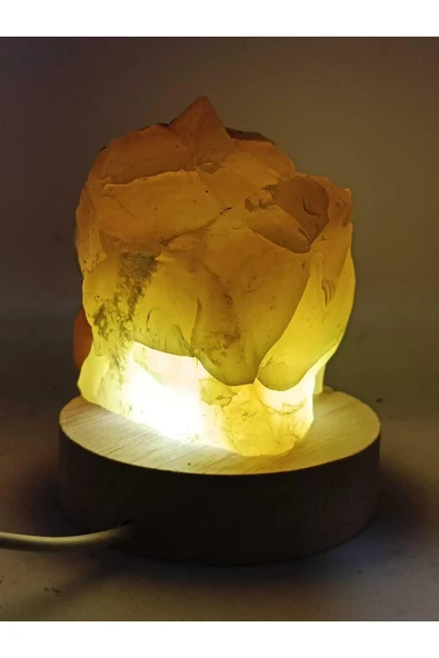 gemsartdeco Sarı Opal Doğaltaş Ham Kütle Lamba ürün görseli