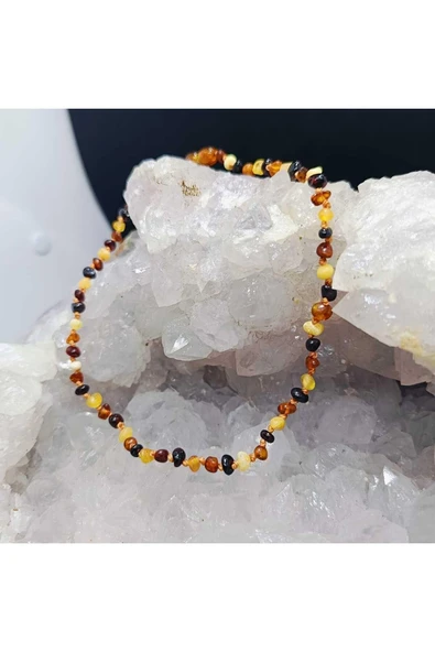 gemsartdeco Bebek Kehribar Kolye Doğaltaş Sağlık- Diş Çıkarma Dönemi - Resim 2