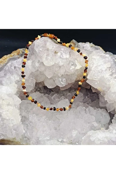 gemsartdeco Bebek Kehribar Kolye Doğaltaş Sağlık- Diş Çıkarma Dönemi - Resim 5