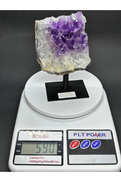 gemsartdeco BREZİLYA AMETİST DOĞALTAŞ SİYAH DEMİR STANTLI - Resim 7