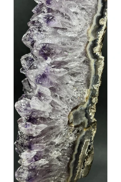 gemsartdeco BREZİLYA AMETİST DOĞALTAŞ SİYAH DEMİR STANTLI - Resim 6