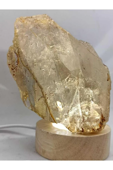 gemsartdeco Kristal Kuvars Doğaltaş Ham Kütle Huzur Lamba - Resim 2