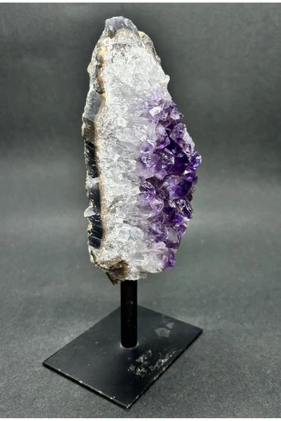 gemsartdeco BREZİLYA AMETİST DOĞALTAŞ SİYAH DEMİR STANTLI - Resim 3