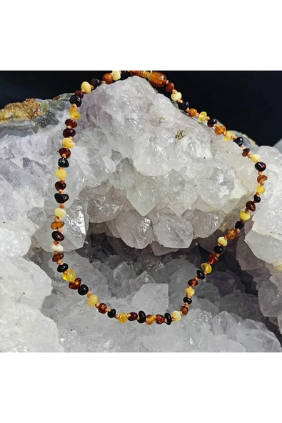 gemsartdeco Bebek Kehribar Kolye Doğaltaş Sağlık- Diş Çıkarma Dönemi - Resim 6