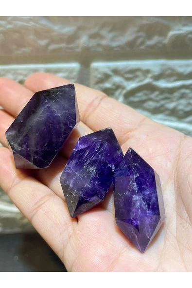 gemsartdeco Brezilya Ametist AAA kalite Kazık Uçlu - Resim 2