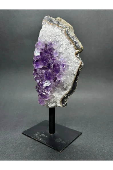 gemsartdeco BREZİLYA AMETİST DOĞALTAŞ SİYAH DEMİR STANTLI - Resim 2