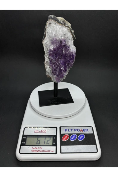 gemsartdeco BREZİLYA AMETİST DOĞALTAŞ SİYAH DEMİR STANTLI - Resim 6