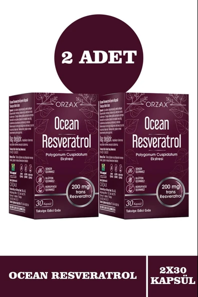 Ocean Resveratrol 200 mg 30 Kapsül 2 Adet ürün görseli