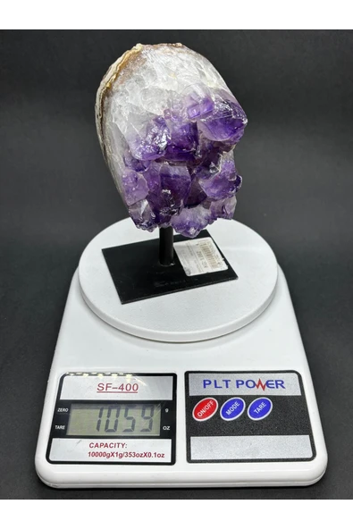 gemsartdeco BREZİLYA AMETİST DOĞALTAŞ SİYAH DEMİR STANTLI - Resim 6