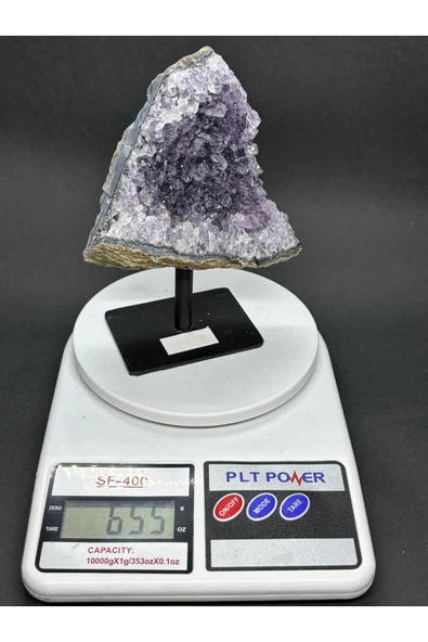 gemsartdeco BREZİLYA AMETİST DOĞALTAŞ SİYAH DEMİR STANTLI - Resim 7