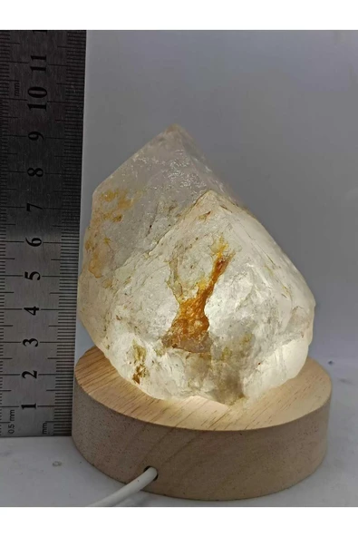 gemsartdeco Kristal Kuvars Doğaltaş Ham Kütle Huzur Lamba - Resim 5