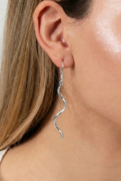 925 ayar gümüş küpe Spiral (Sarmal) şekilli şarnel küpe SGTL13160RODAJ ürün görseli