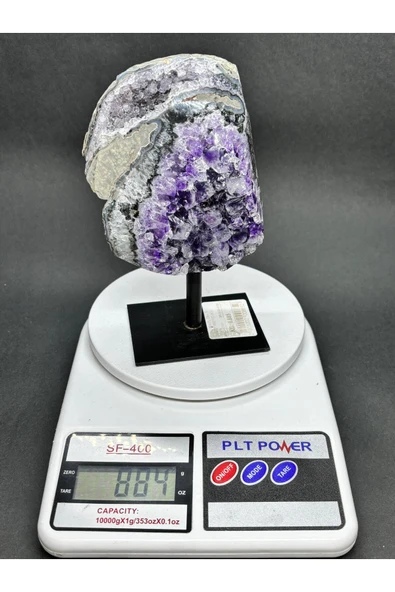 gemsartdeco BREZİLYA AMETİST DOĞALTAŞ SİYAH DEMİR STANTLI - Resim 8