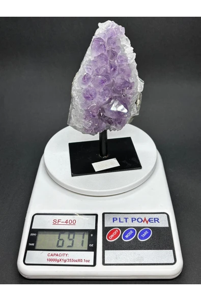 gemsartdeco BREZİLYA AMETİST DOĞALTAŞ SİYAH DEMİR STANTLI - Resim 5