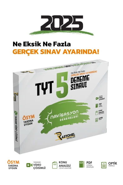 2025 Tyt Tüm Dersler Navigasyon 5'li Genel Deneme Seti (ÖSYM AYARINDA) - Resim 2