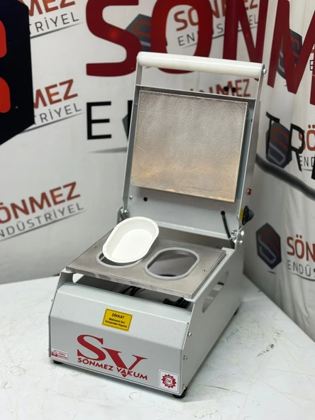 Sönmez Vakum 177 Oval Karton Tabak Kapatma Yapıştırma Makinesi - Resim 4