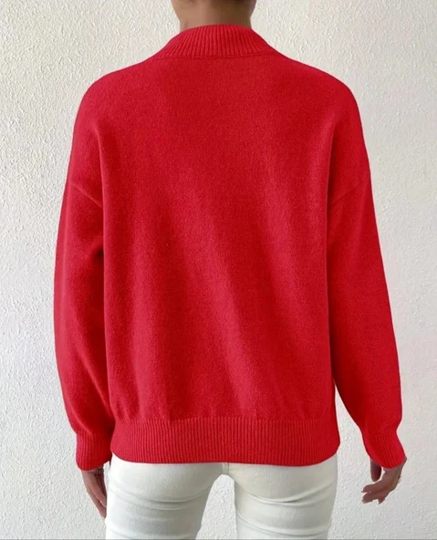 MDB Kadın Uzun Kollu Balıkçı Yaka Triko Bluz - Resim 2