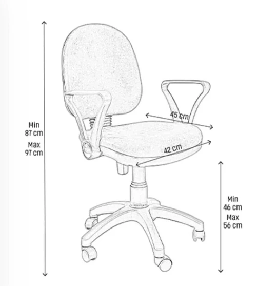 Ofis sekreter koltuğu büro çalişma sandalyesi - Resim 2