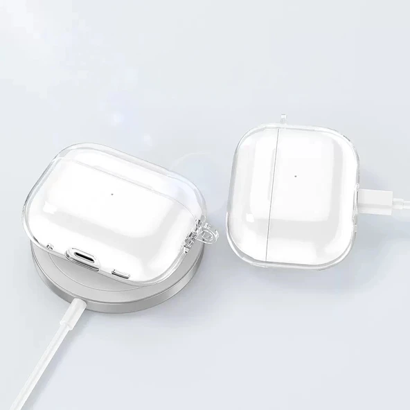 Apple Airpods Pro 3 Kılıf Şeffaf Kristal Silikon Zore Airbag 14 Kılıf - Resim 4