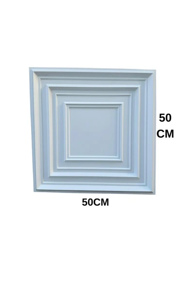 50cm x 50cm 1 Adet 3D Abs Malzeme PVC Dayanıklı Duvar  Tavan Paneli Silinebilir çıta Model Panel - Resim 2