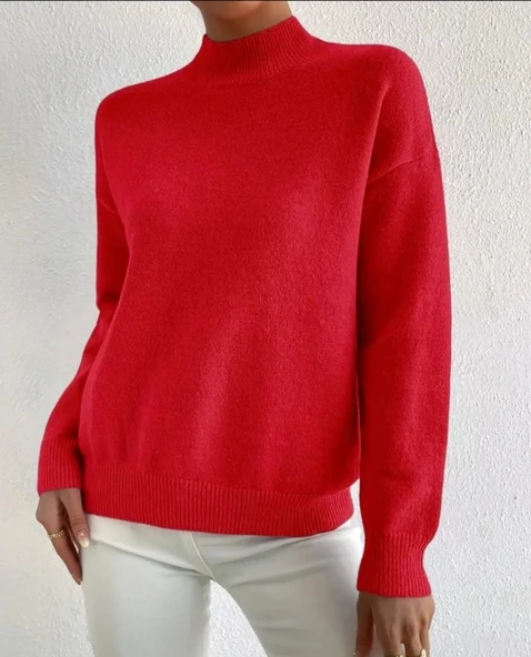 MDB Kadın Uzun Kollu Balıkçı Yaka Triko Bluz - Resim 3