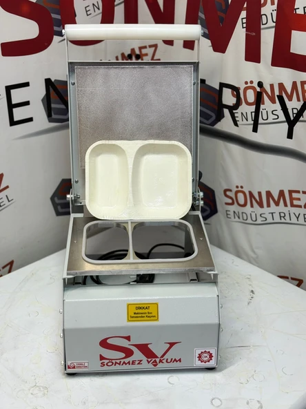 Sönmez Vakum 2 Bölme Karton Tabak Kapatma Yapıştırma Makinesi - Resim 6