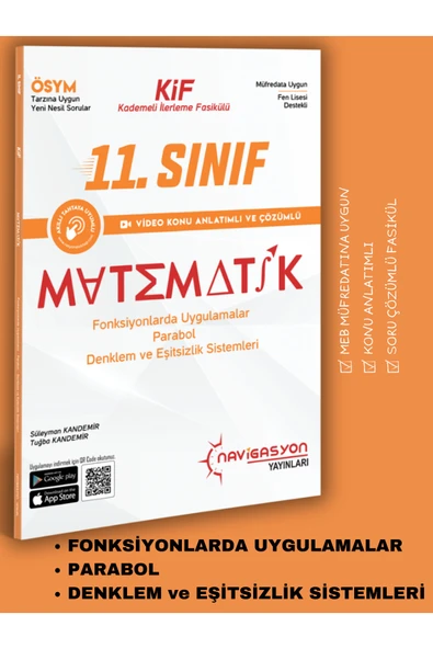 11. Sınıf PARABOL- Fonksiyonlarda Uygulamalar- Denklem ve Eşitsizlik Sistemi (MEB MÜFREDATINA UYGUN) ürün görseli 1