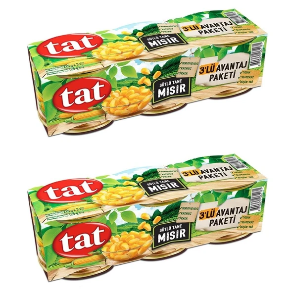 Tat Sütlü Mısır Konserve 3 lü Avantaj Paket 6 x 210 g ürün görseli 1