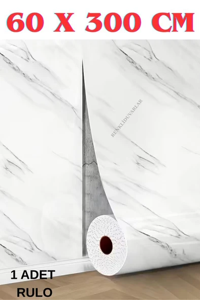 60cmx300cm Tek Parça Yapışkanlı Rulo Mermer Desenli Duvar Paneli Kağıdı Silinebilir CF-1035-MIRA ürün görseli