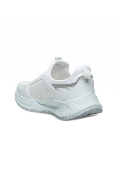 Acropol 137-26 Cilt Deri Slip On Anatomik Sneaker Beyaz Gümüş 36-40 - Resim 3
