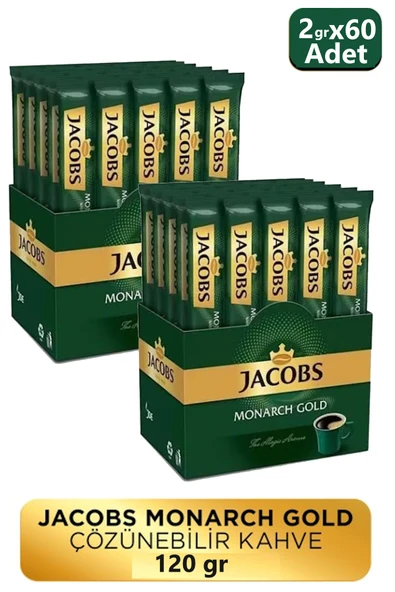 Jacobs Monarch Gold 30'lu 2gr Çözülebilir Kahve x 2 Paket ürün görseli 1