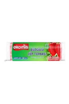 Ekomis Çilek Kokulu Büzgülü Çöp Torbası Orta Boy 10 Lu 1 Paket ürün görseli 1