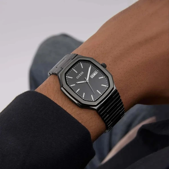GUESS GUGW0978G4 SİYAH İYON KAPLAMA UNISEX KOL SAATİ - Resim 7