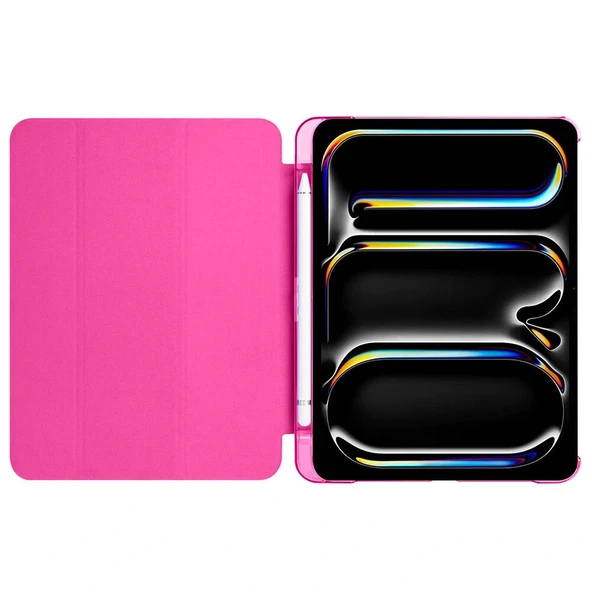 Apple iPad Pro 11 2025 M5 Zore Smart Cover Kalem Bölmeli Standlı 1-1 Kılıf - Resim 7