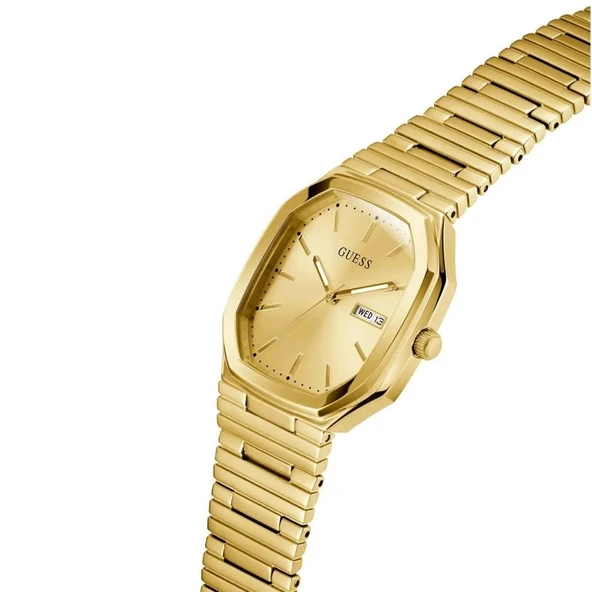 GUESS GUGW0978G2 ALTIN KAPLAMA KARE UNISEX KOL SAATİ - Resim 4