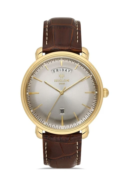 HISLON CL203G-02KG KAHVERENGİ DERİ KORDON ERKEK KOL SAATİ ürün görseli