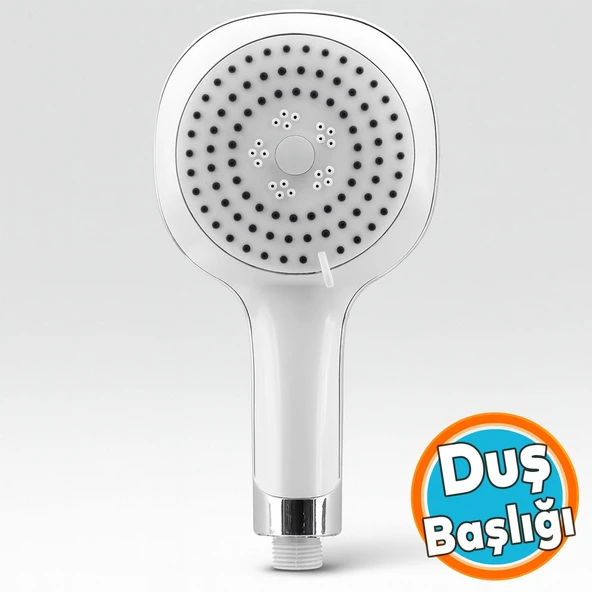 Banyo Duş Başlığı Fiskiyesi Telefonu Yuvarlak Başlık Beyaz Renk ürün görseli 1