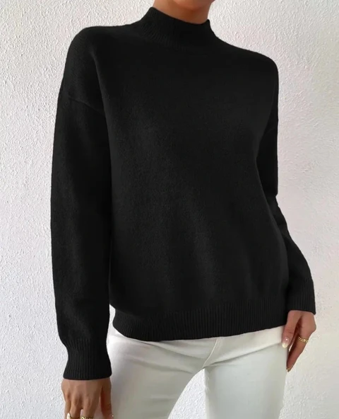 MDB Kadın Uzun Kollu Balıkçı Yaka Triko Bluz ürün görseli 1