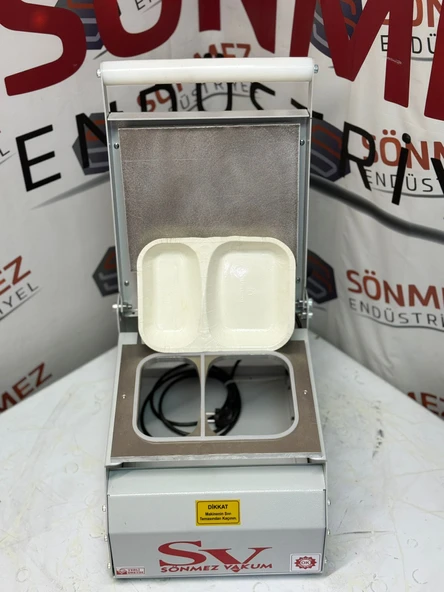 Sönmez Vakum 2 Bölme Karton Tabak Kapatma Yapıştırma Makinesi - Resim 3