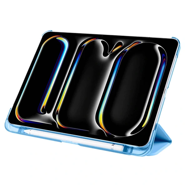 Apple iPad Pro 11 2025 M5 Zore Smart Cover Kalem Bölmeli Standlı 1-1 Kılıf - Resim 3